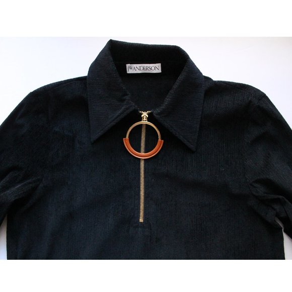 J.W Anderson Ring-Pull Long Sleeve Top / US 2 / Maglie Blue Chenille Flared Cuff - Picture 8 of 12